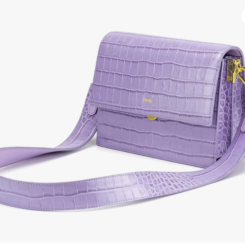 JW PEI Women's Mini Flap Crossbody Lavendar Crocodile
